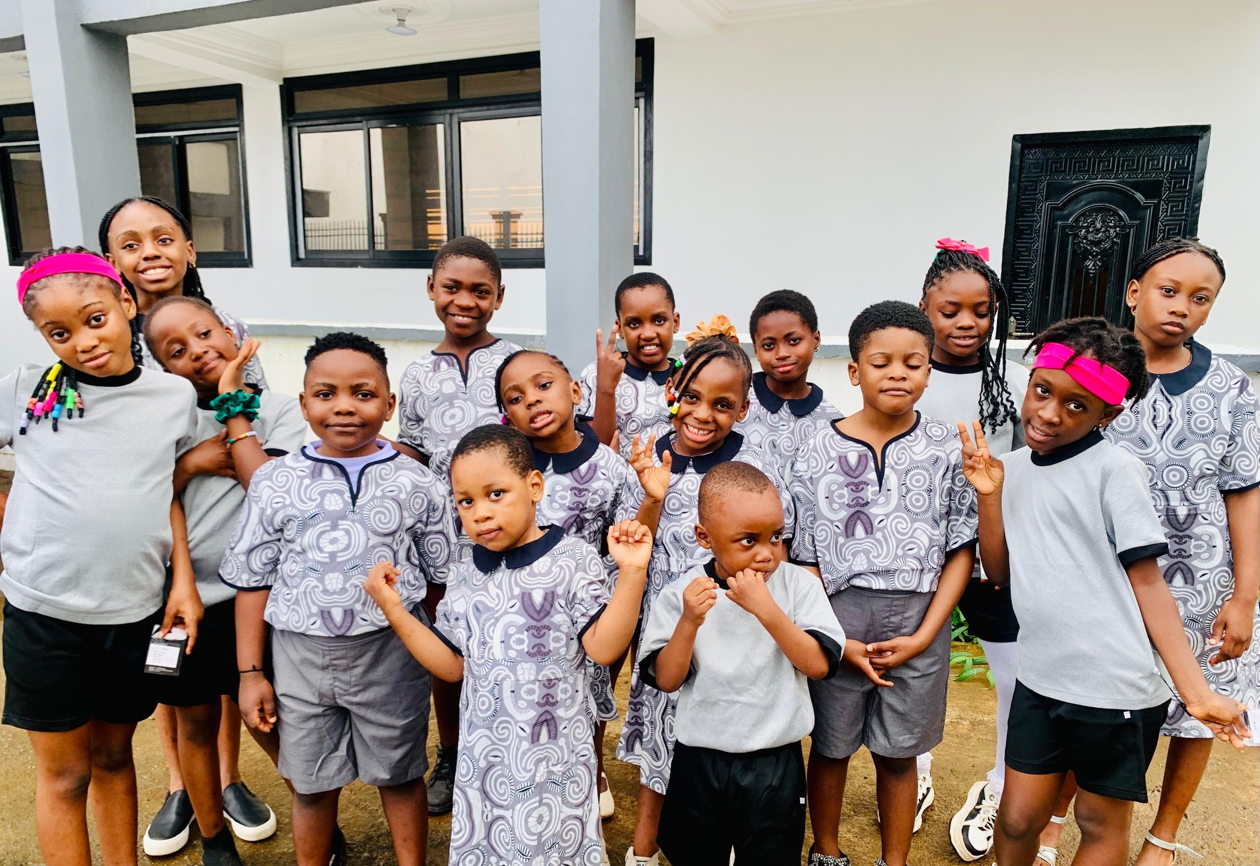 Our students in their school uniforms — proud and ready!